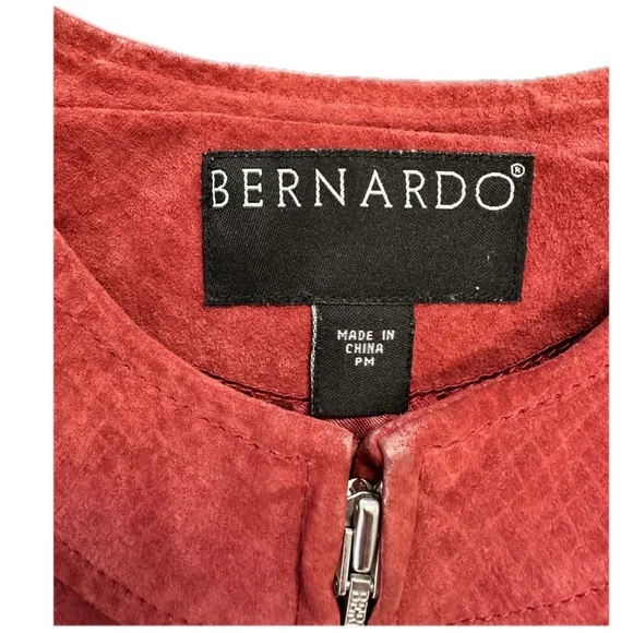 Bernardo Women's Red Suede Genuine Leather Jacket SZ-PM